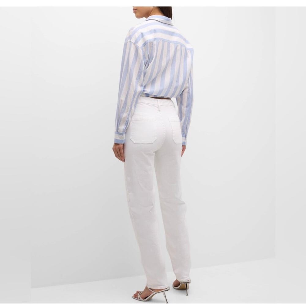 Mother denim private double flap pocket skimp white jeans sz 25 $238 - Picture 3 of 7